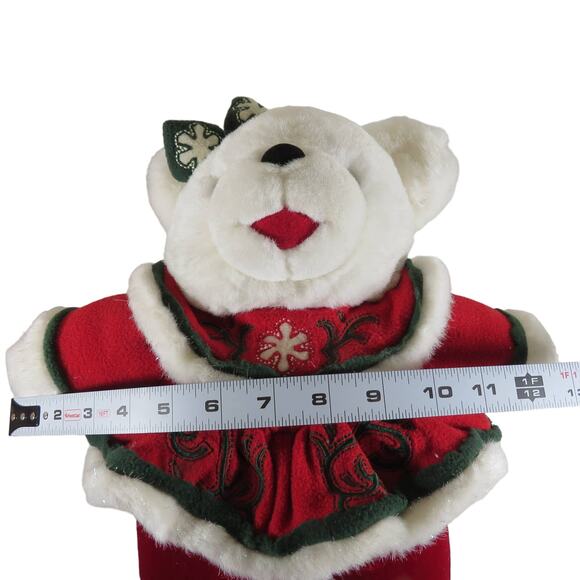 Dan Dee 2004 Christmas Teddy Bear Plush 10" Collector's Choice Red Green Dress - Picture 3 of 14